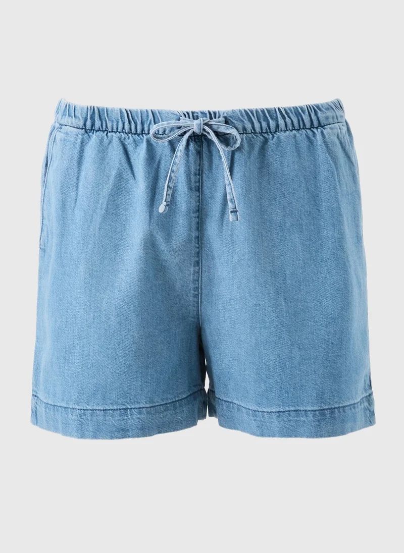 ماتلان Mid Wash Pull On Denim Shorts